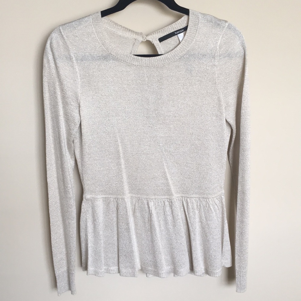 Kensie Peplum Sparkly Sweater